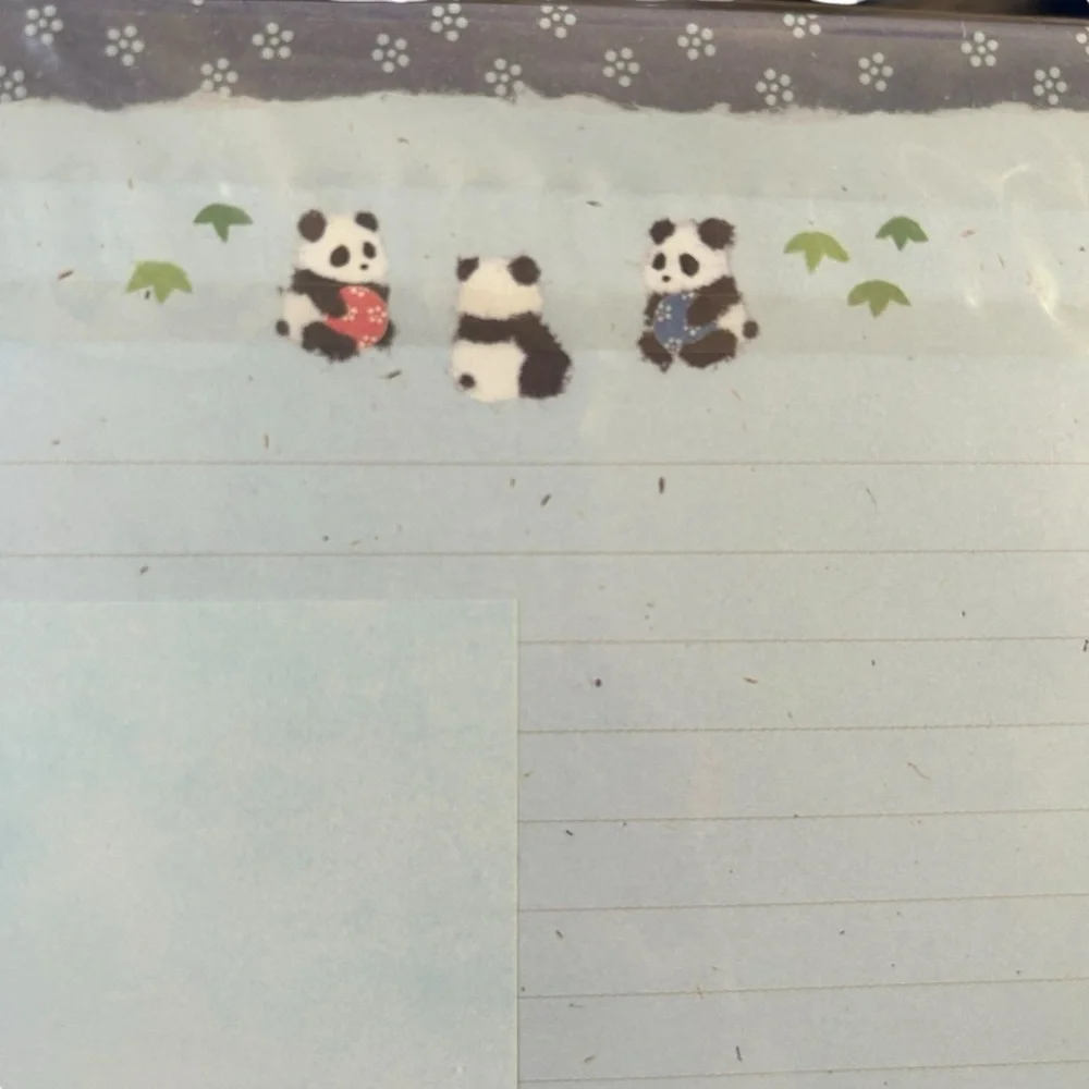 Vintage Y2K San-X Panda Bear Letter Set Cute Japanese Stationary Kawaii 1999 NWT